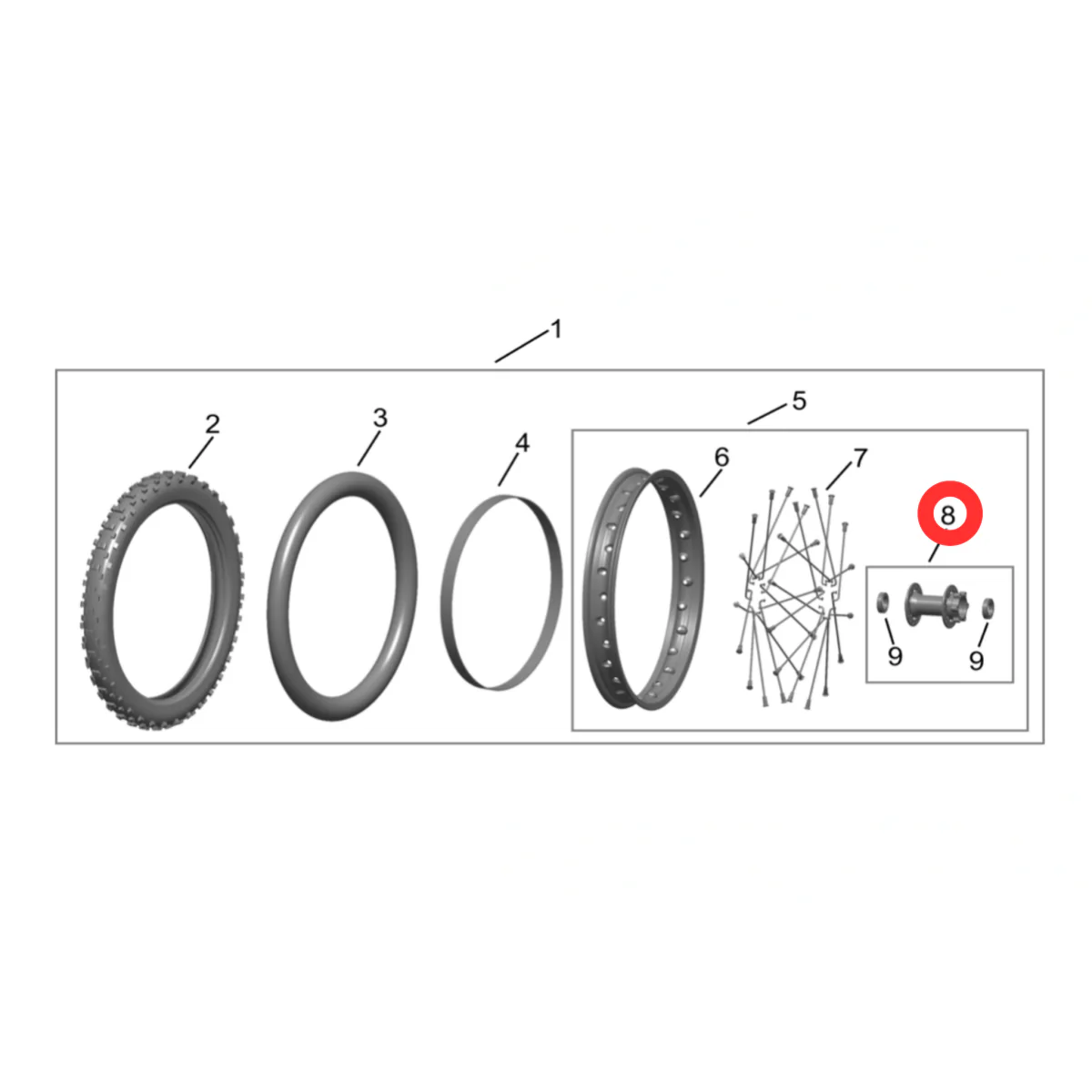 Hyper Bee Front Wheel Hub Assembly (14") - Image 3