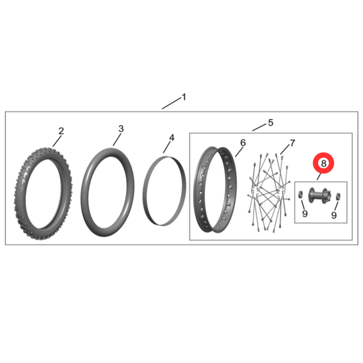 Hyper Bee Front Wheel Hub Assembly (14") - Image 4
