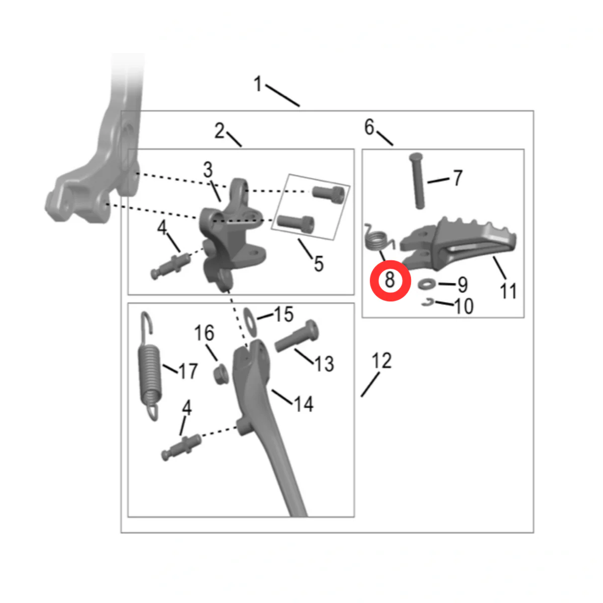 Hyper Bee Footpeg Spring (Left) - Image 3