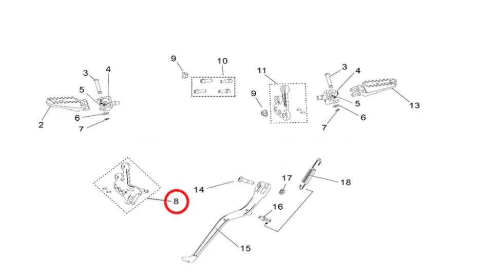 Light Bee Left Footpeg Mounting Bracket  - Image 3