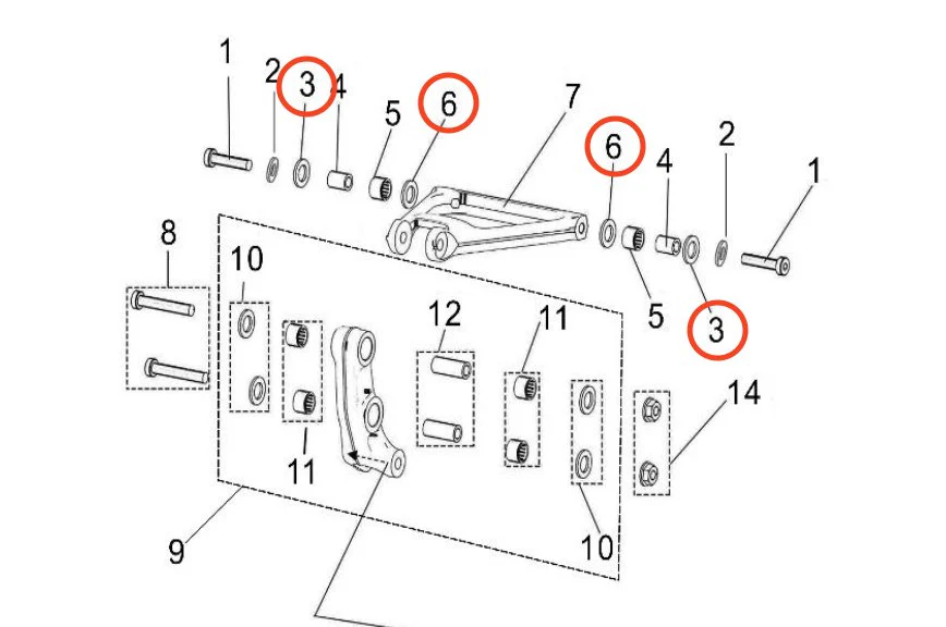 Light Bee Rear Triangle Nylon Washer - Image 3