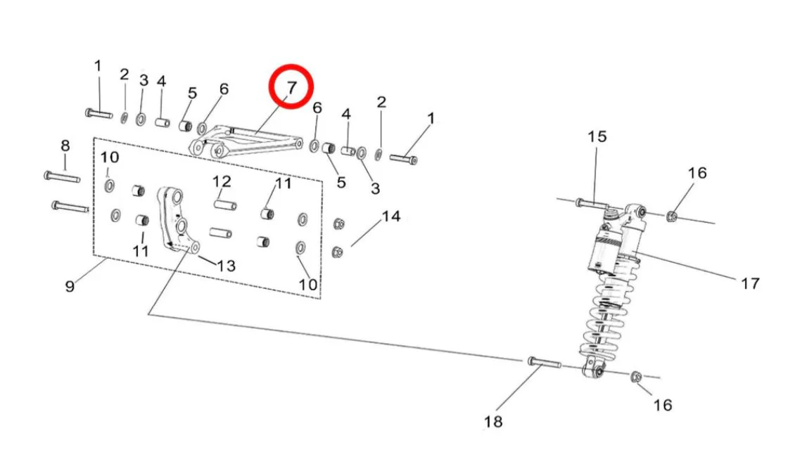 Light Bee Rear Shock Absorber Frame Connector (Triangle) - Image 3