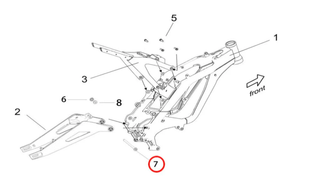 Light Bee Swingarm Pivot Shaft - Image 2