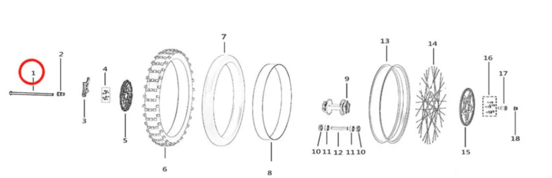 Light Bee Rear Wheel Axle - Image 3