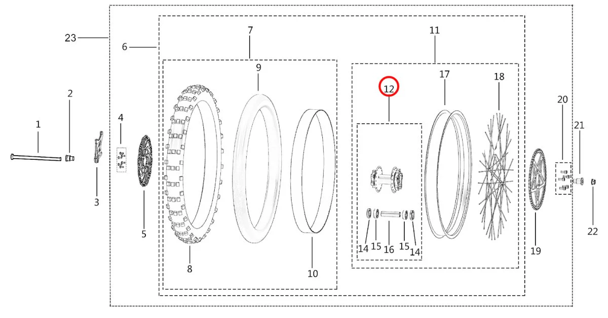 Light Bee Rear Wheel Hub Assembly - Image 3