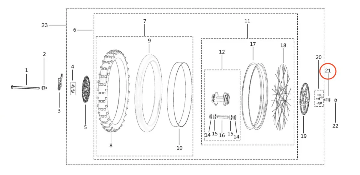Light Bee Rear Wheel Axle Bushing (Right) - Image 2