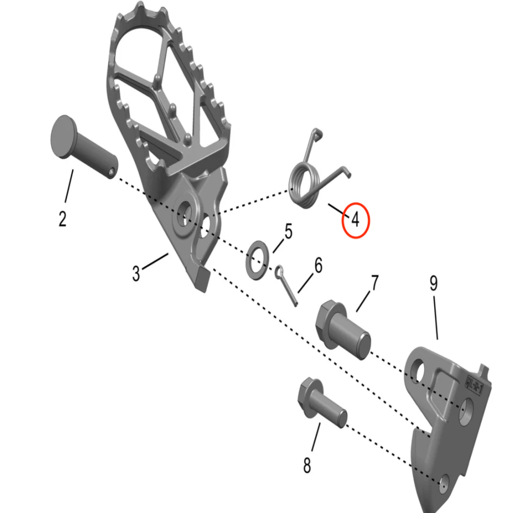Storm Bee Footpeg Return Spring (RIGHT)