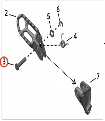 Ultra Bee Footpeg Mounting Pin - Image 3