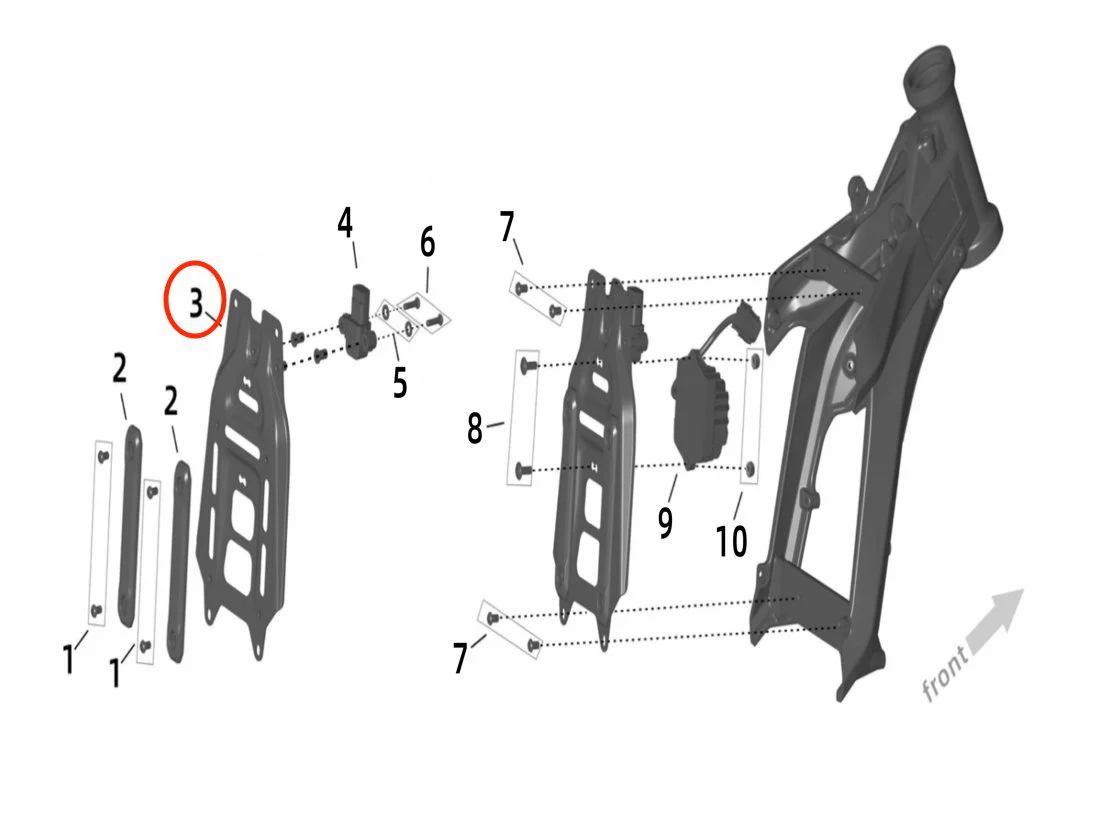 Ultra Bee Front Battery Support Plate - Image 2