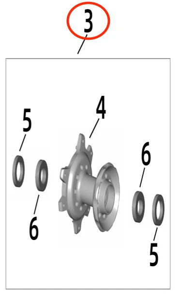 Ultra Bee Front Wheel Hub Assembly - Image 4