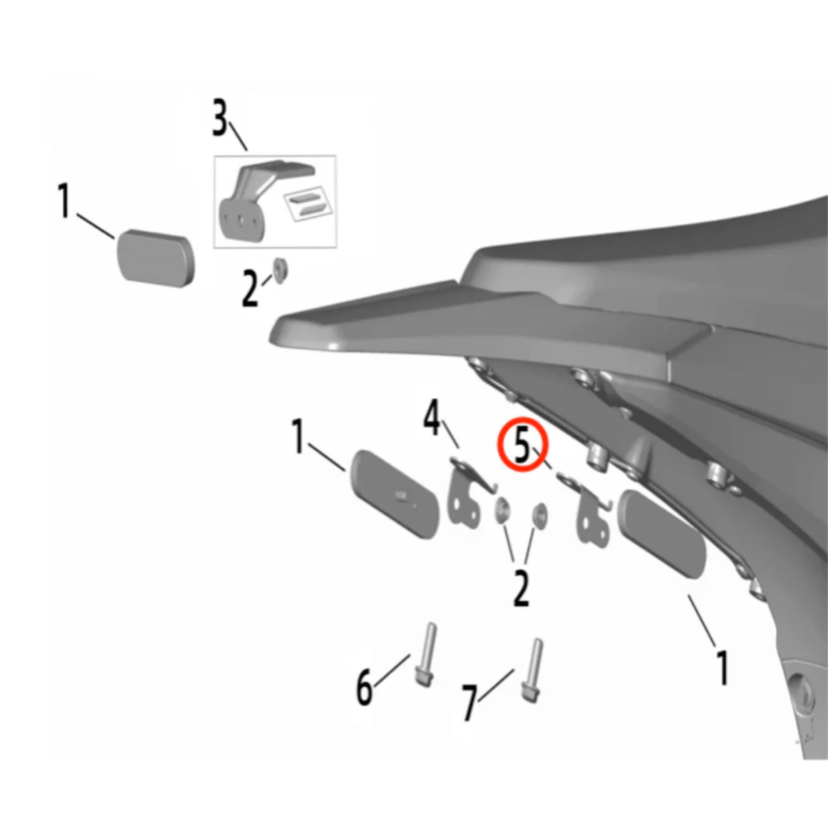Ultra Bee Rear Reflector Bracket (RIGHT)