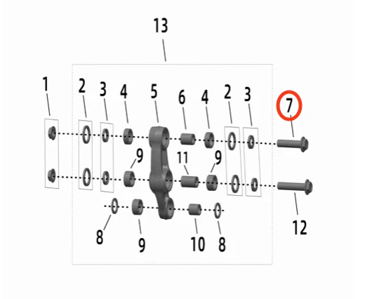 Ultra Bee Rear Shock Linkage Top Axle Bolt - Image 3
