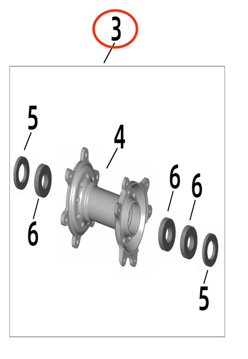 Ultra Bee Rear Wheel Hub Assembly - Image 4