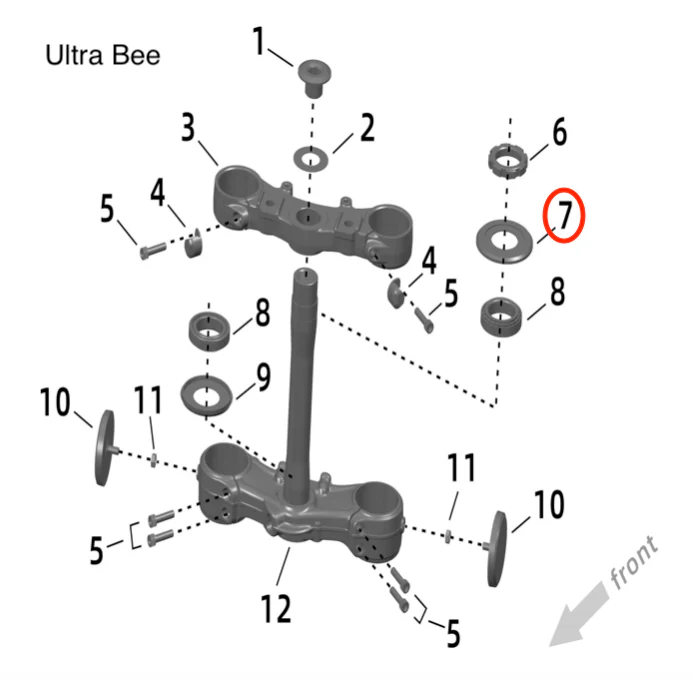 Ultra Bee / Storm Bee Top Steering Head Gasket